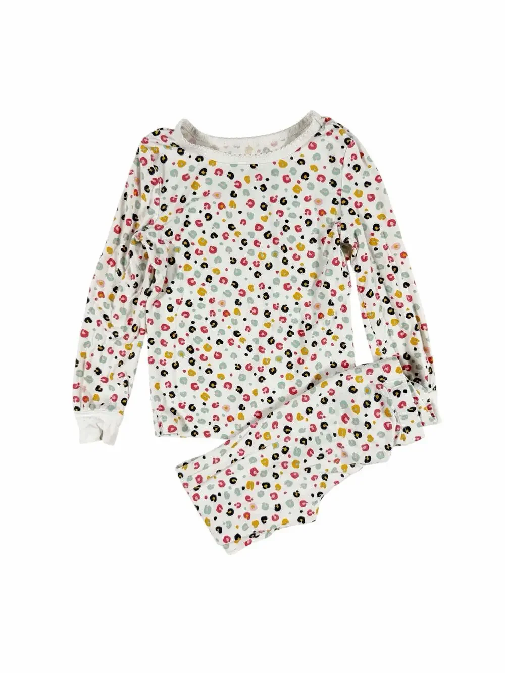 Little Me Bamboo Long Sleeve Leopard Print Pajamas size 4